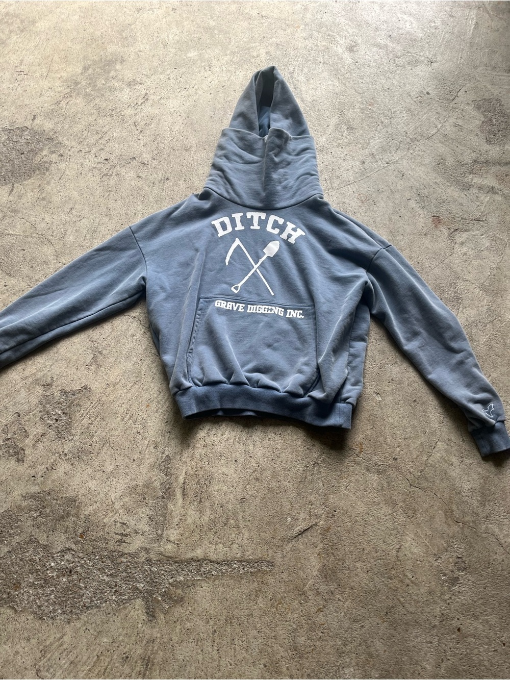 DITCH Grave Digging Inc. Blue Crewneck Hoodie - Men's